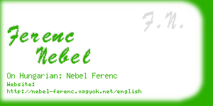 ferenc nebel business card